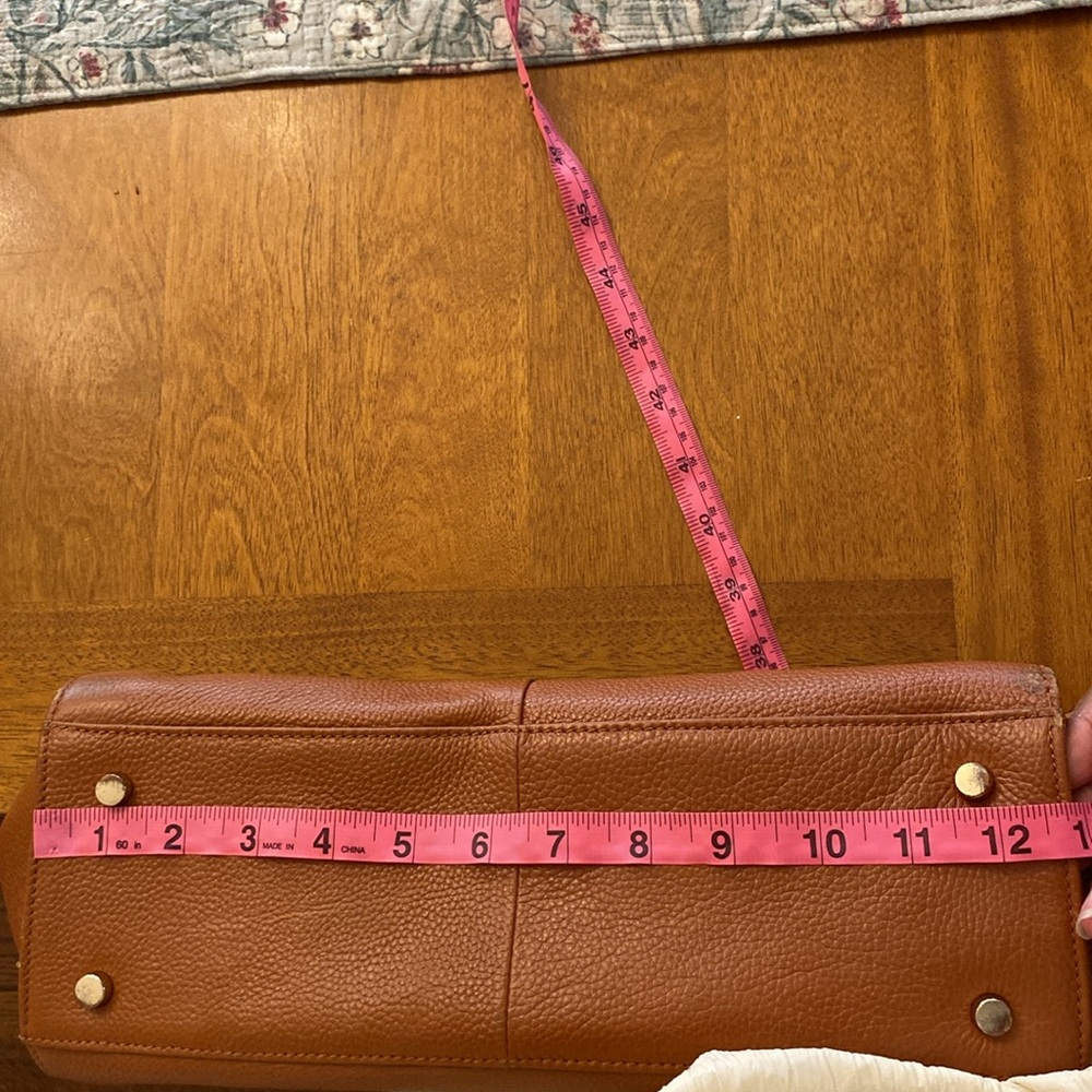 Zenith Leather Shoulder Handbag Brown with Gold Hardware - Picture 8 of 9
